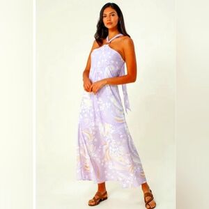 NWT Hale Bob Los Angeles Lizz Maxi Halter Dress Floral Sz S $288 Old Money